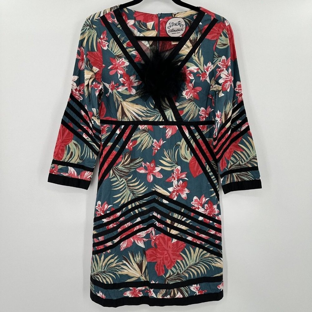 Almratrichi Spain Floral Bow Long Sleeve Hawaiian Dress Size 38